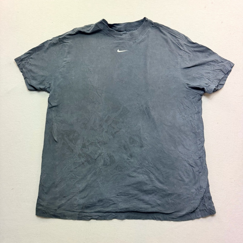 Nike T-Shirt Mens Medium Blue Good Loose Fit Embroidered Swoosh Short Sleeve
